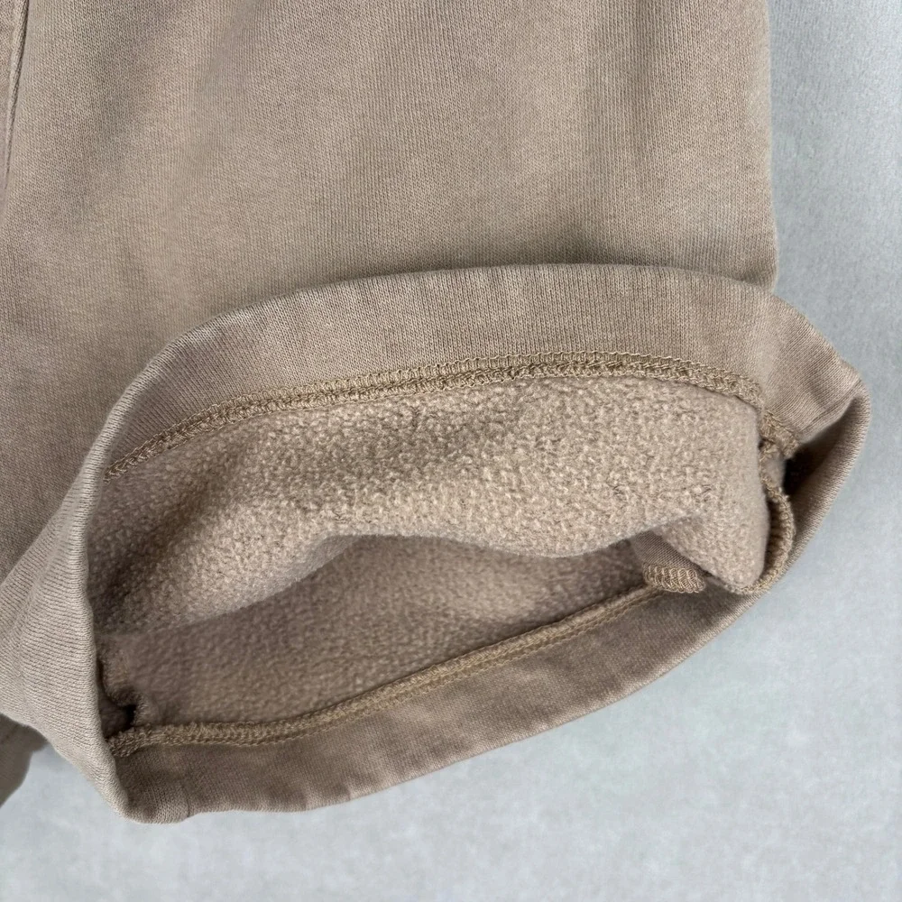 Abercrombie & Fitch Tan Brown Fleece Sweat Shorts Relaxed Fit Drawstring Boy 7/8